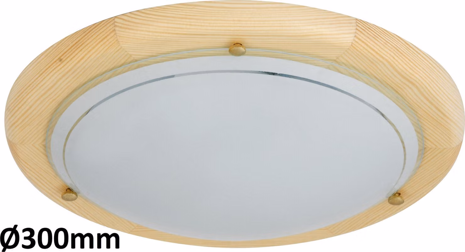 Rabalux 5411 plafoniera 1 spot Ufo, E27 legno, rotonda, standard, ø300mm