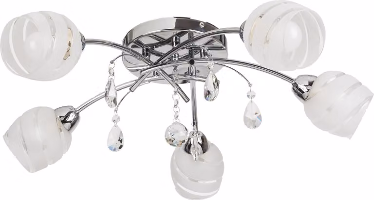 Lampada da soffitto per soggiorno E14 5x60W colore cromo 2622 Melissa Rabalux