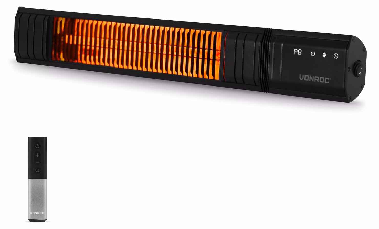 Riscaldatore da parete per esterni, 2000 W, con Wi-Fi e tecnologia a infrarossi, colore nero, ideale per terrazzi e giardini