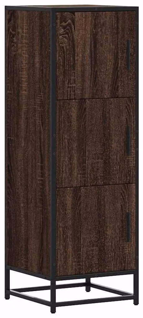 Mobile contenitore Braun, finitura effetto legno di quercia, dimensioni 35,5 x 35 x 106,5 cm
