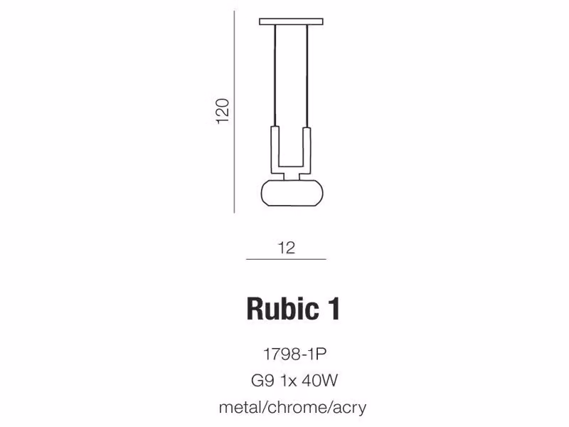 Lampada a sospensione Rubic 1 AZ0490 Azzardo