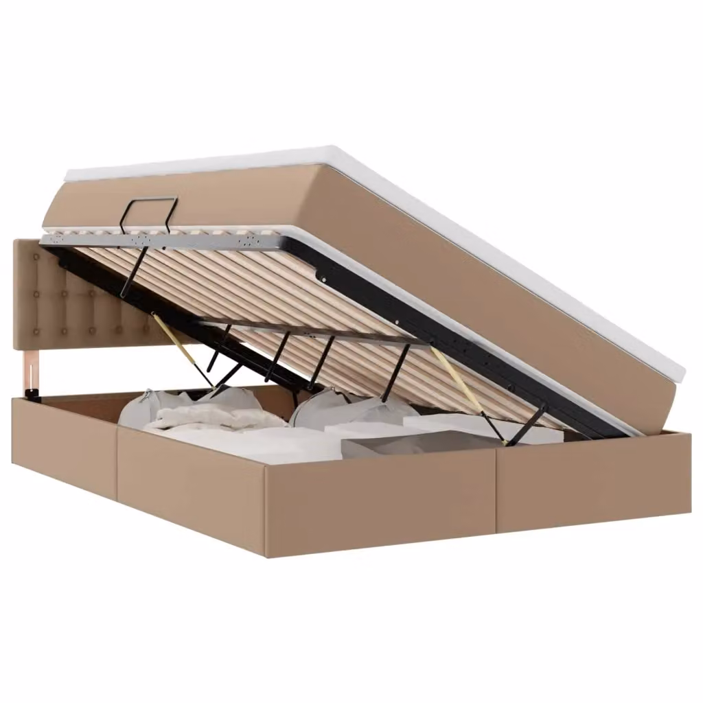 Letto con contenitore e materasso vidaXL beige L 140 x P 200 x H 204 cm – 2
