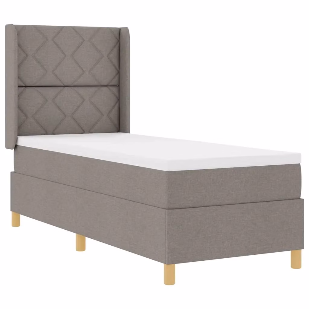 Letto a molle moderno vidaXL con strisce LED e porta di ricarica USB in tessuto beige o grigio L/P/H: 200 x 80 x 147 cm – 2