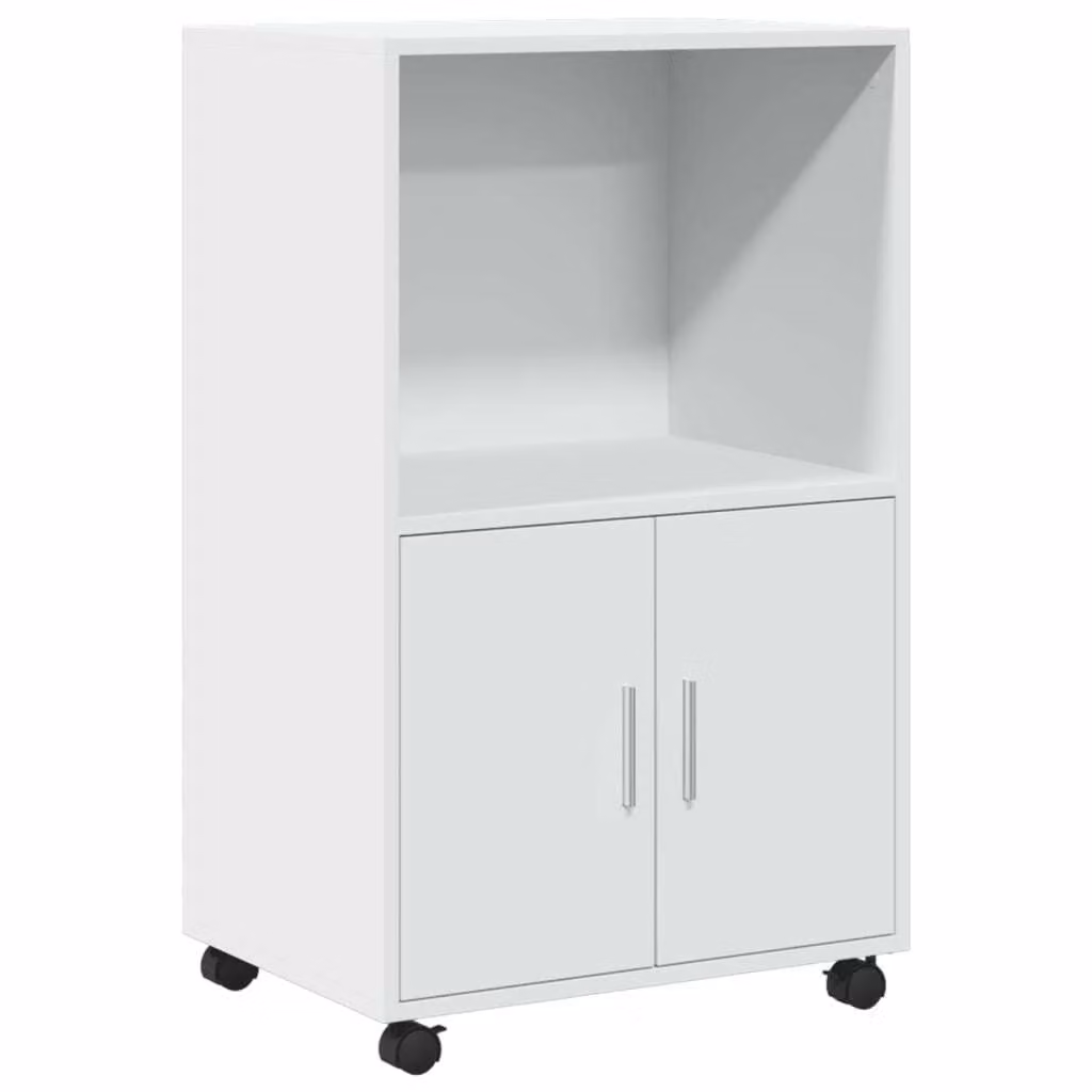 Mobile con Ruote Bianco 55x40x91 cm in Truciolato