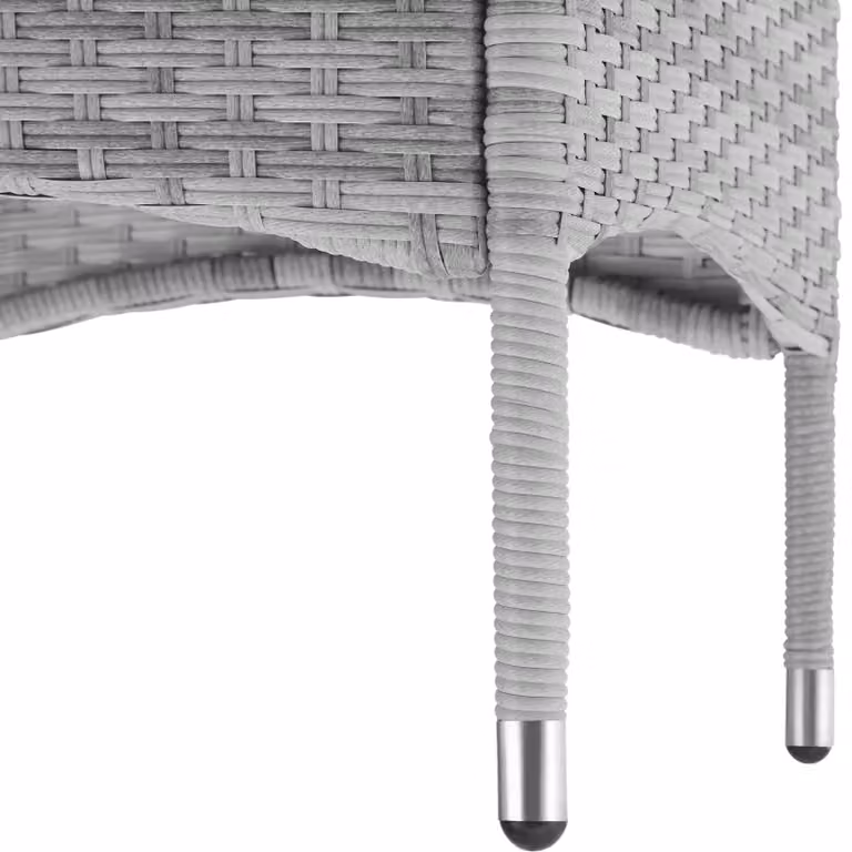 Set da giardino Lucerna di tectake in polyrattan con tavolo in vetro e rivestimenti inclusi, grigio chiaro