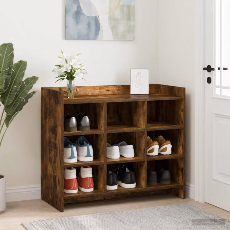 Mobile porta scarpe vidaXL moderno in legno marrone L: 85 cm, P: 39,5 cm, H: 70 cm