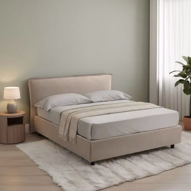 Letto Matrimoniale Brolo DMORA con Contenitore a Alzata, Grigio, L/P: 160 x 200 cm – 1