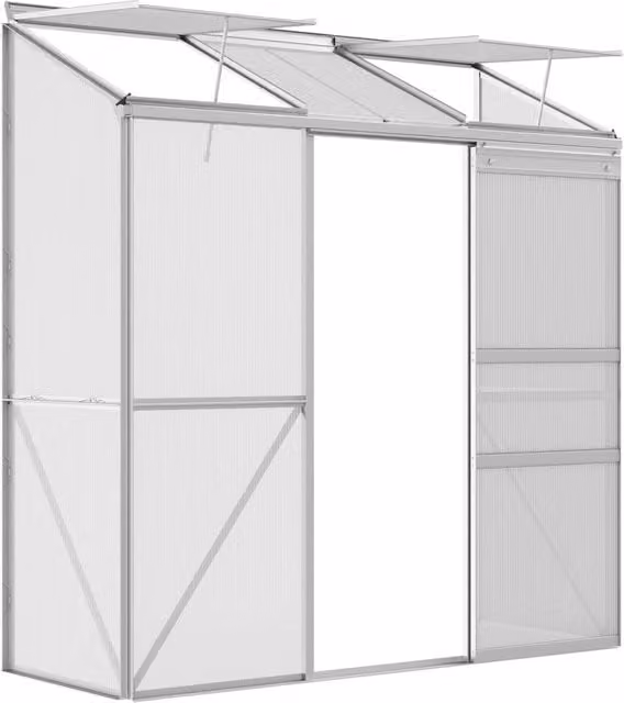 Serra da parete ¨C zephmum ¨C policarbonato alluminio argento 192x68x196 cm