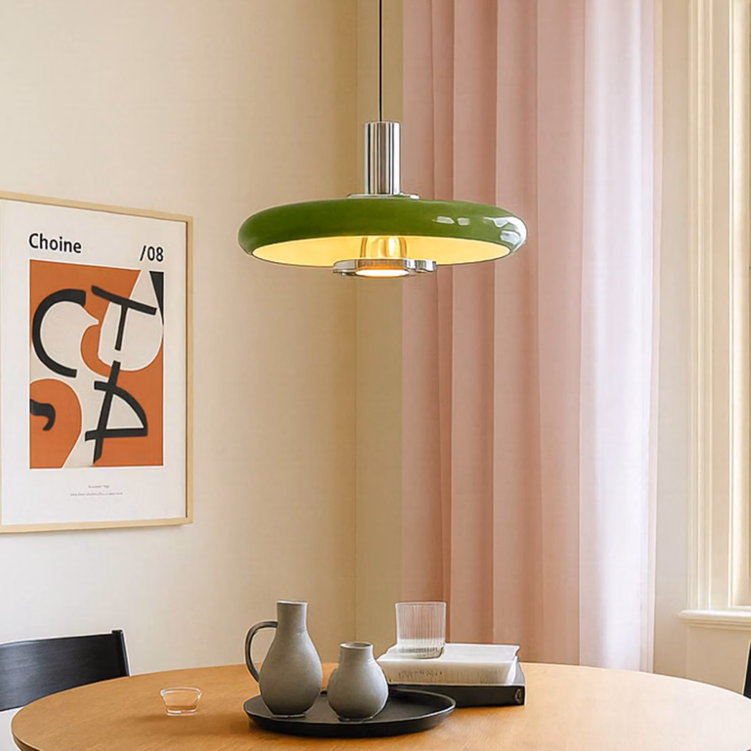 Lampada a sospensione Branford Lindby, dimmerabile, Verde, Soggiorno / Sala da pranzo, Metallo, Vintage, Lampada a sospensione