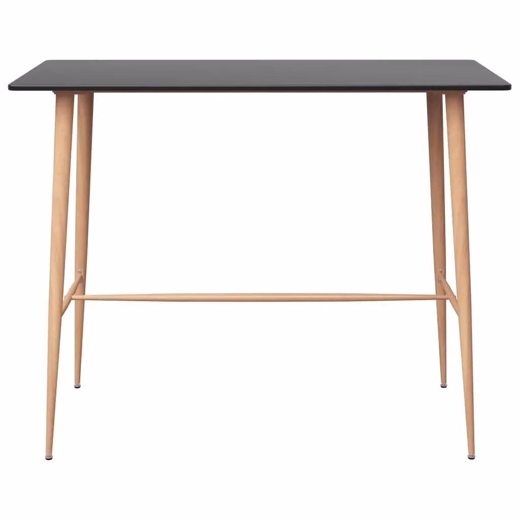 Set da pranzo moderno vidaXL composto da tavolo rettangolare e 6 sedie, nero e bianco, in MDF e metallo