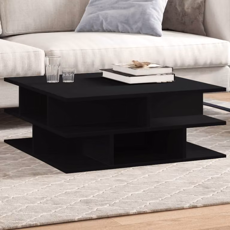 Maison Exclusive - Tavolino nero 70x70x29 cm Materiale ligneo