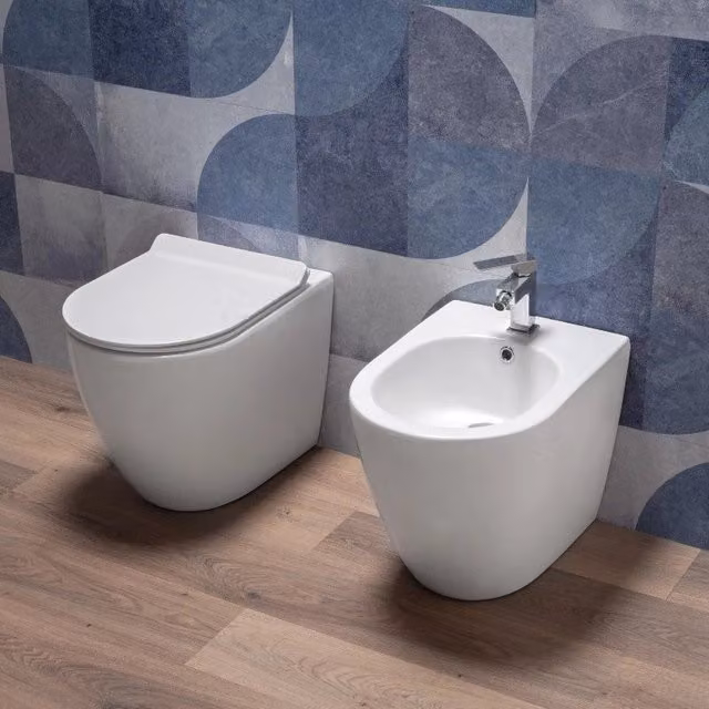 Sanitari Bagno Filo muro con Copriwc Soft Close e Bidet| Kerm