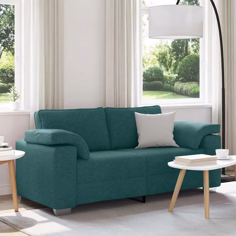 vidaXL Divano a due posti moderno in tessuto verde per soggiorno L: 180 cm