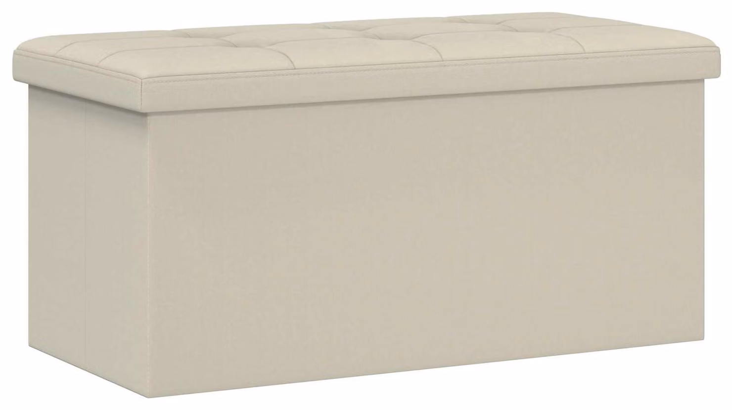 Panca pieghevole portaoggetti, colore bianco, capacità di carico 180 kg, volume 80 litri, dimensioni 77 x 38 x 38 cm