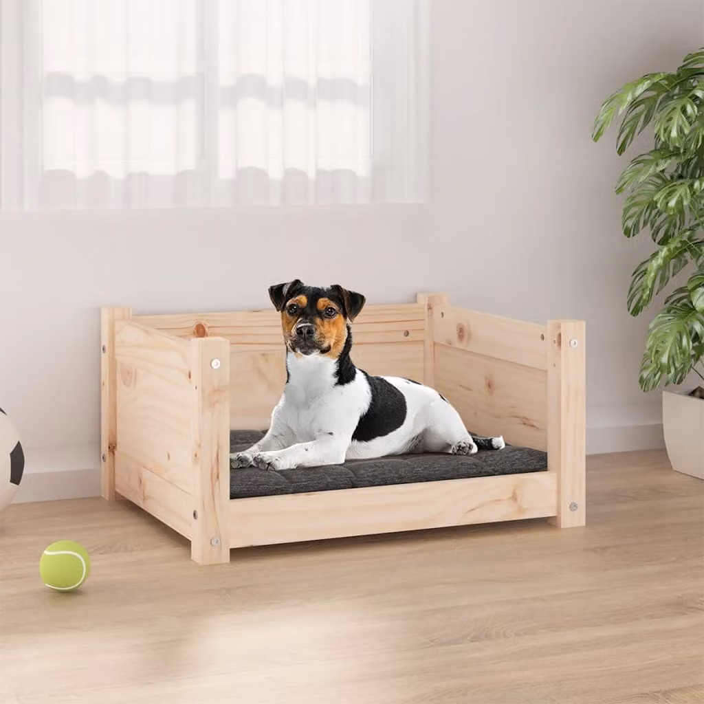 The Living Store Lettino per cani 55,5x45,5x28 cm Legno massiccio di pino