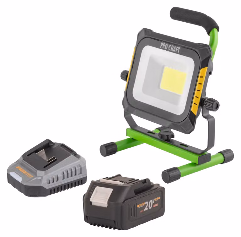 Procraft LP20 Faretto LED a batteria 20 V IP 20 + 1x batteria 4,0 Ah + caricabatteria