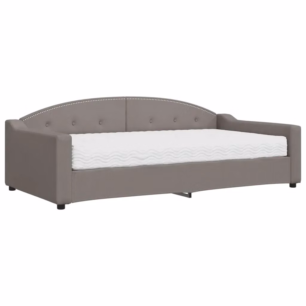 Divano Letto Moderno vidaXL in Tessuto con Materasso in Schiuma, Grigio o Beige, L/P/H: 223 x 110 x 75 cm, Dimensioni Materasso: 100 x 200 cm – 2