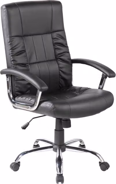 Poltrona da Ufficio Presidenziale Baltimora con Braccioli 63x68x106-116 cm in Pelle Sintetica Nero