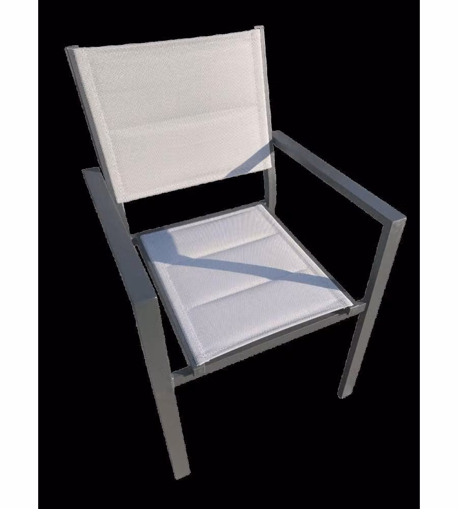 Sedia da Giardino Alissa Set 6 Pezzi Bianco e Tortora Impilabile