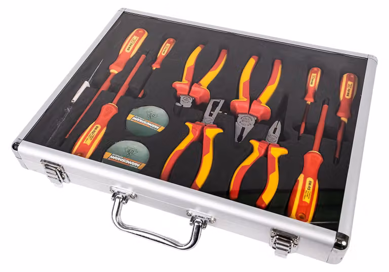 Set cacciavite + pinza VDE Mannesmann, 13 pezzi.
