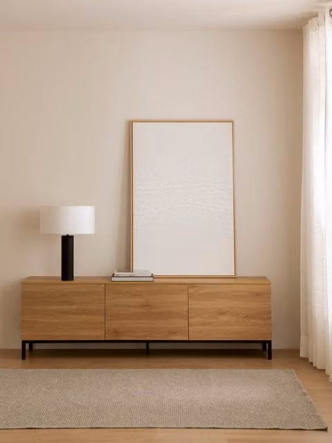 Mobile TV Kolb Kenay Home colore naturale con struttura in legno e metallo, L: 180 cm, P: 55,5 cm