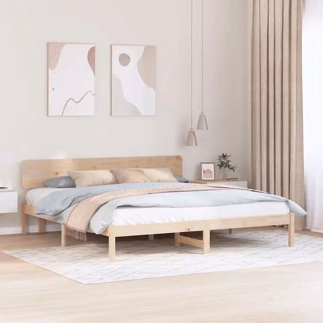 Struttura del letto-Giroletto Naturale 180 x 200 cm Pino massello 562486