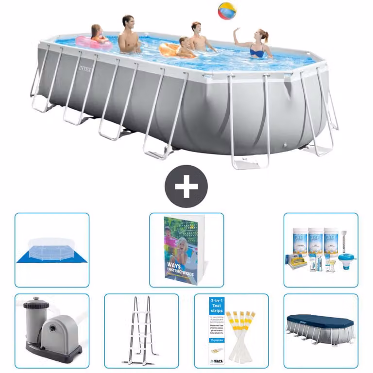 Piscina fuori terra ovale "Prism Frame" - 610x305x122 cm - 6 pezzi - Modello S599