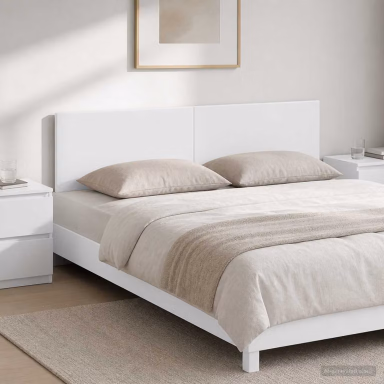 Testiera da muro vidaXL BREDA in legno ingegnerizzato bianco lucido L: 180,5 cm, H: 50 cm, P: 16 cm