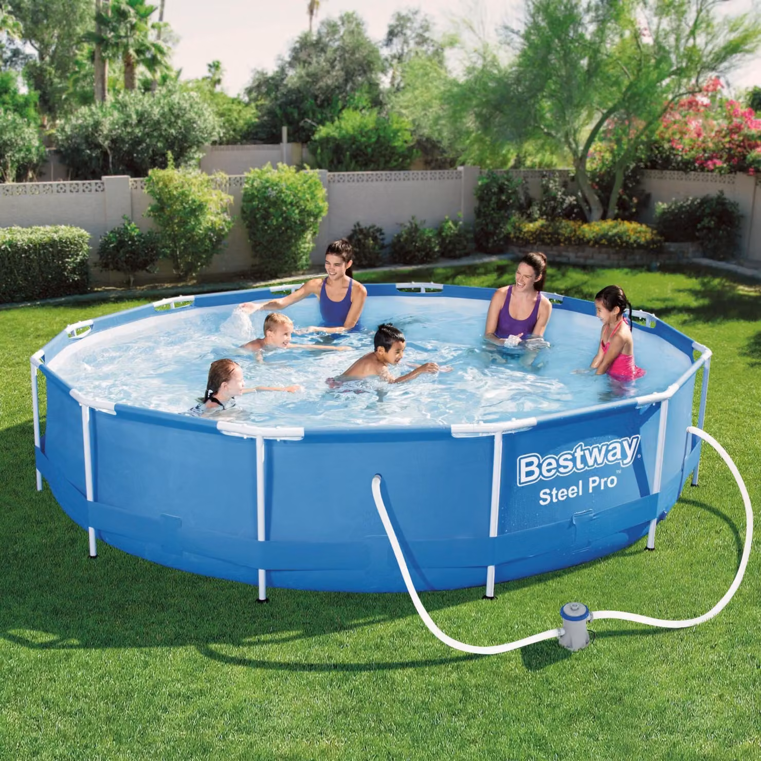 Bestway - Steel Pro - Piscina con pompa filtro - 366x76 cm - Rotonda