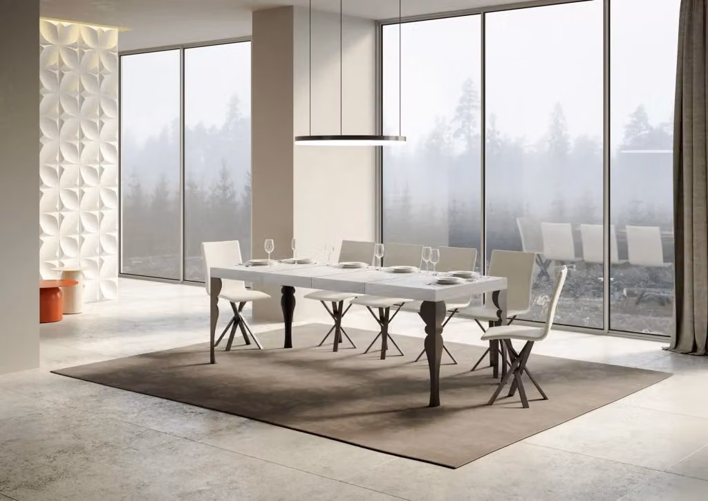 Tavolo allungabile Paxor Premium Bs Com bianco frassino con telaio antracite L: 180 cm, P: 90 cm, H: 77 cm (estendibile fino a 440 cm) – 2