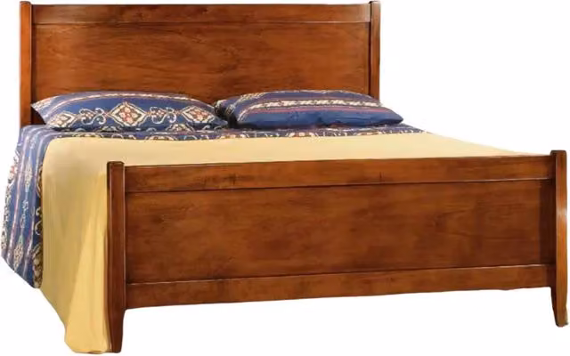 Letto matrimoniale classico in legno arte povera color noce Mobili 2G L: 172 cm, H: 108 cm, P: 210 cm