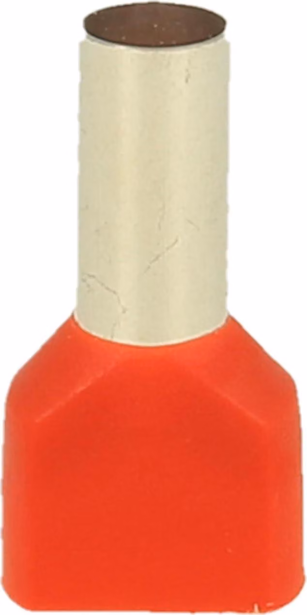 Guaine terminali isolate per connettori a due terminali, dimensione N, codifica a colori secondo la norma DIN, sezione 2x 10mm², colore rosso - 1 pezzo