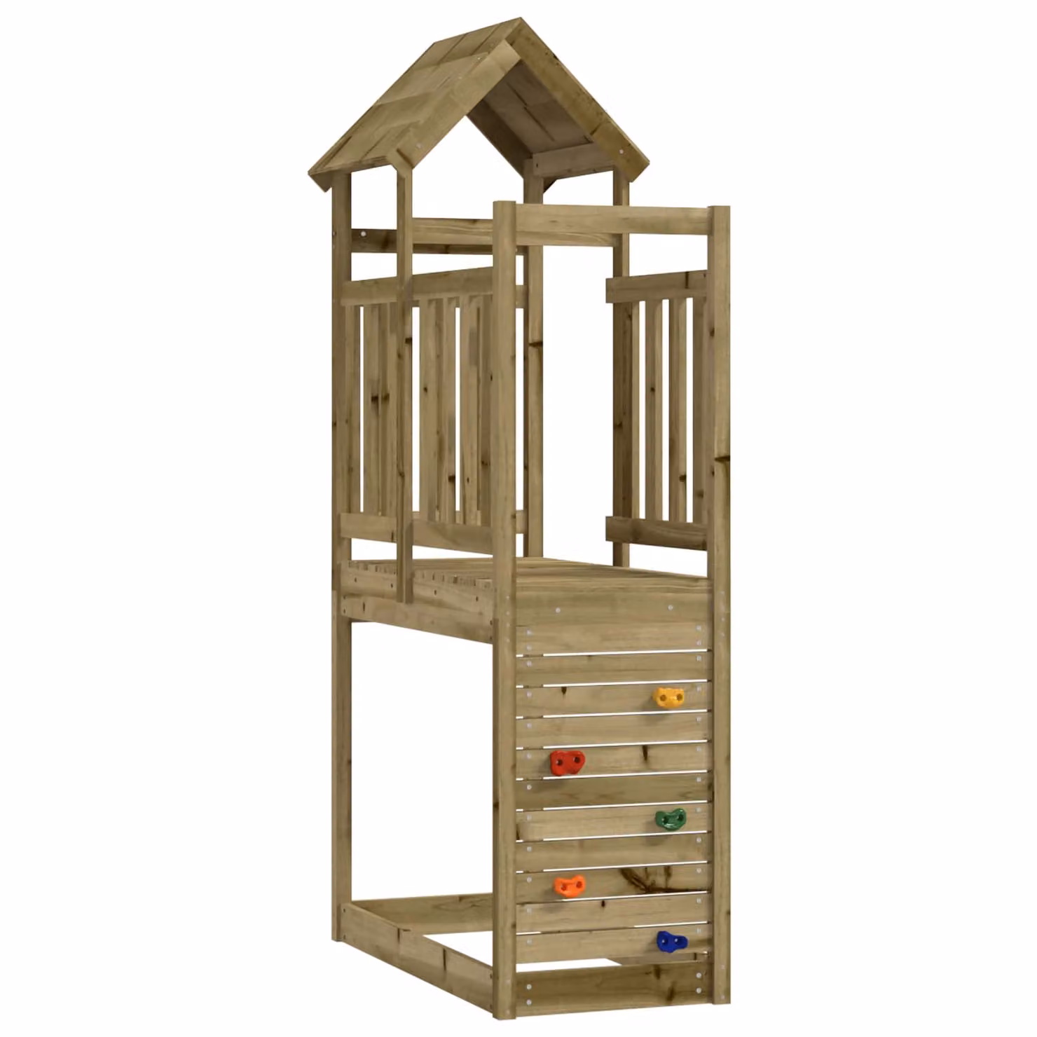 vidaXL Torre da Gioco in Legno Marrone con Scivolo e Altalena, Resistente alle Intemperie e ai Raggi UV