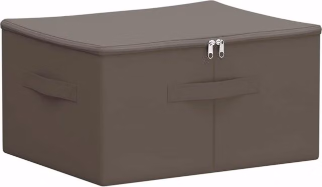 Set di 24 scatole di stoccaggio pieghevoli in tessuto grigio con maniglie per sotto il letto, L: 50 cm, P: 30 cm, H: 25 cm