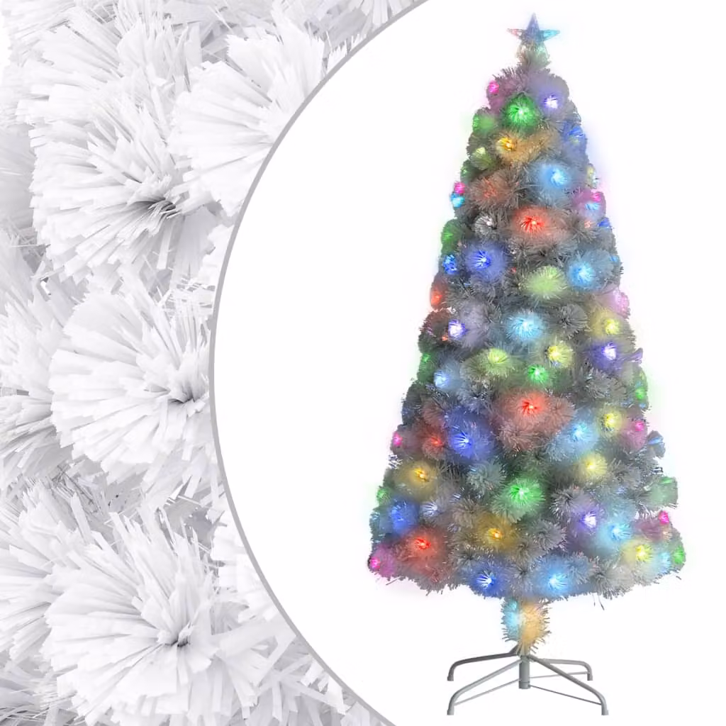 The Living Store Albero di Natale artificiale con LED bianchi 120 cm in fibra di vetro