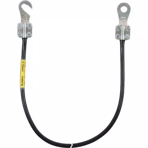 Cavo di terra Dehn, sezione 16mm², lunghezza 1,0 metro, flessibile, con 1 connettore a morsetto (D)M10 e (B)M8/10, codice prodotto 416410
