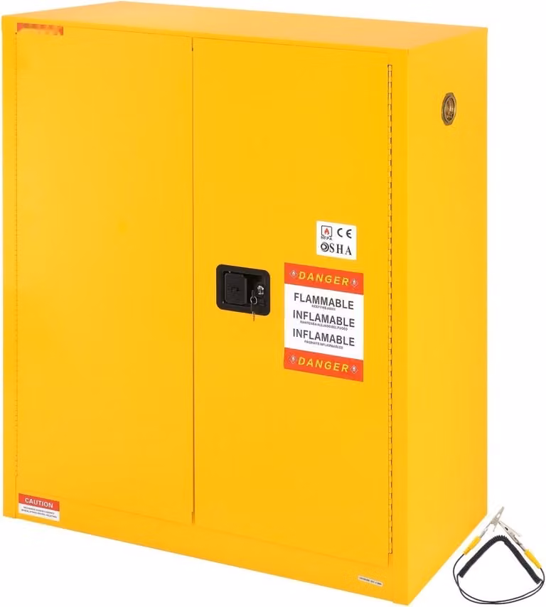 Armadio di sicurezza per liquidi infiammabili - Acciaio laminato a freddo - 30 galloni - 43,1 x 18,1 x 50,1 pollici - Antideflagrante - Scaffalature regolabili