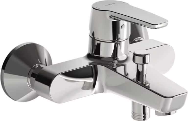 Miscelatore per bagno da montare a parete, portata 20/19 l/min, sporgenza 157 mm, finitura cromata