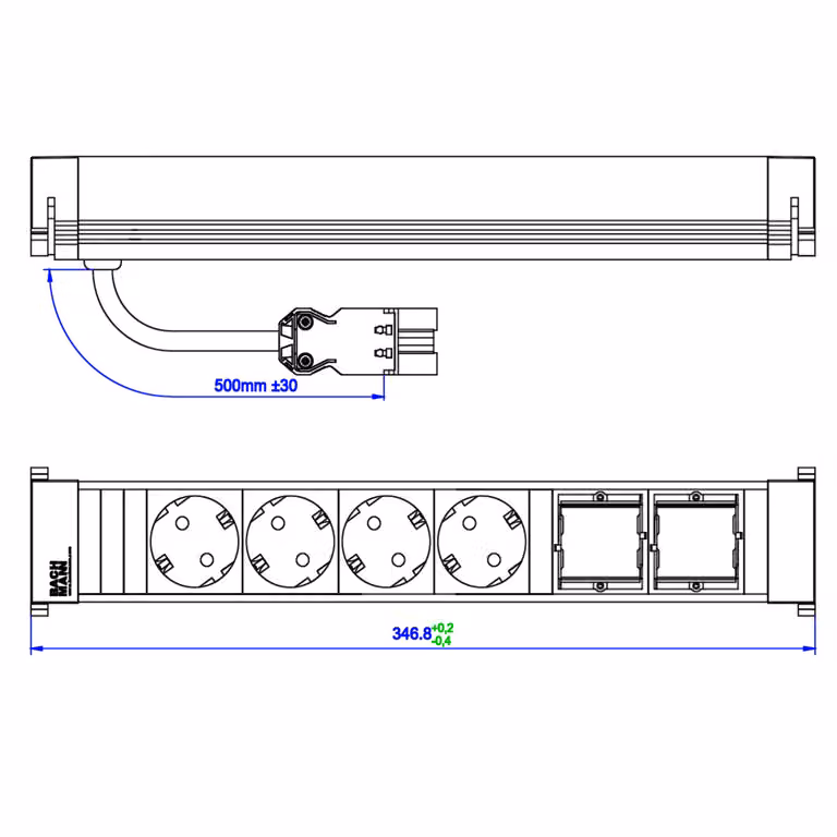BACHMANN POWER FRAME Grande 4x contatto di terra 2x ABD