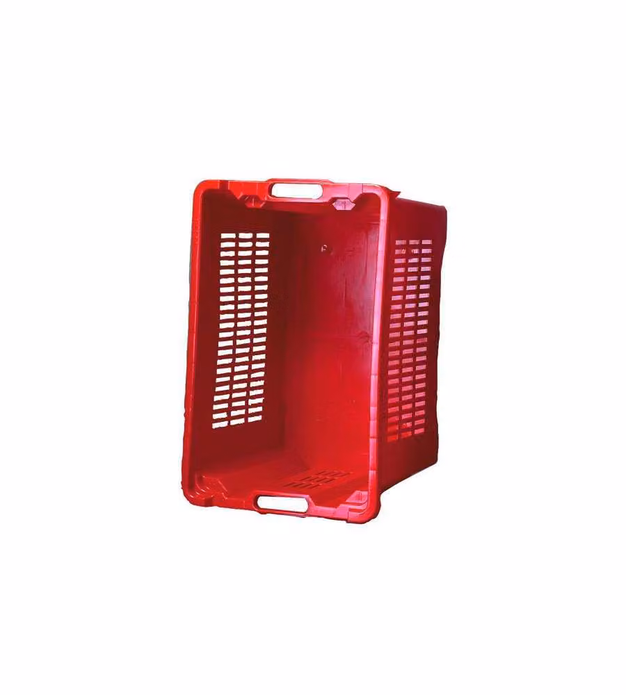 Cesta Contenitore Rettangolare Ics in Plastica Rossa Impilabile - 40 l