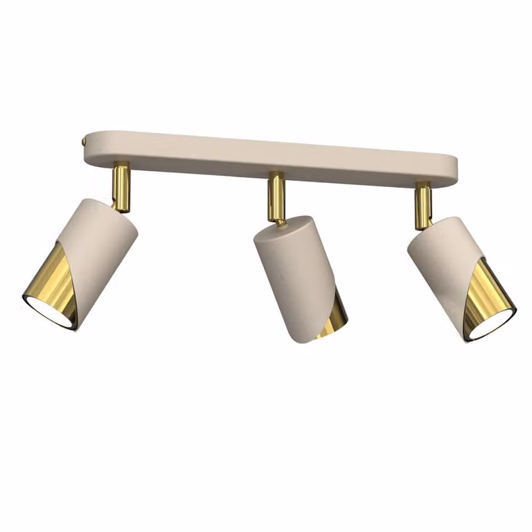 Lampada da soffitto Shift, color crema-oro lucido, 3xGU10x15W, metallo, dimensioni: 17x33x5,5 cm, IP20, Luminex