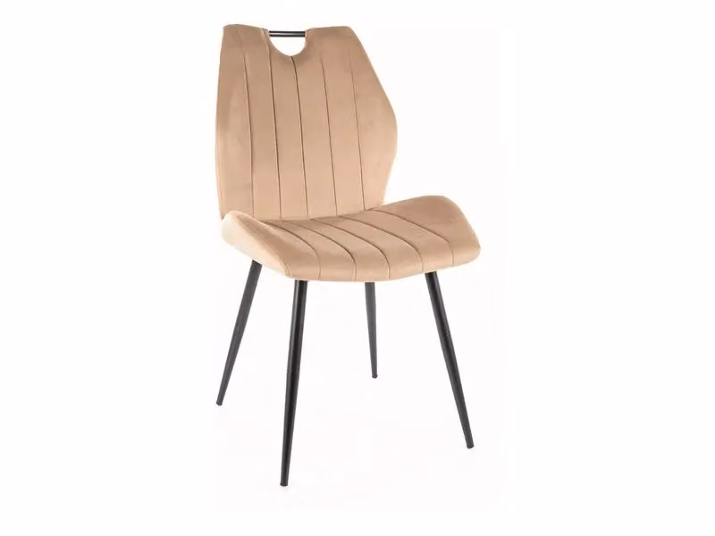 Sedia imbottita ANIKA - nero / beige