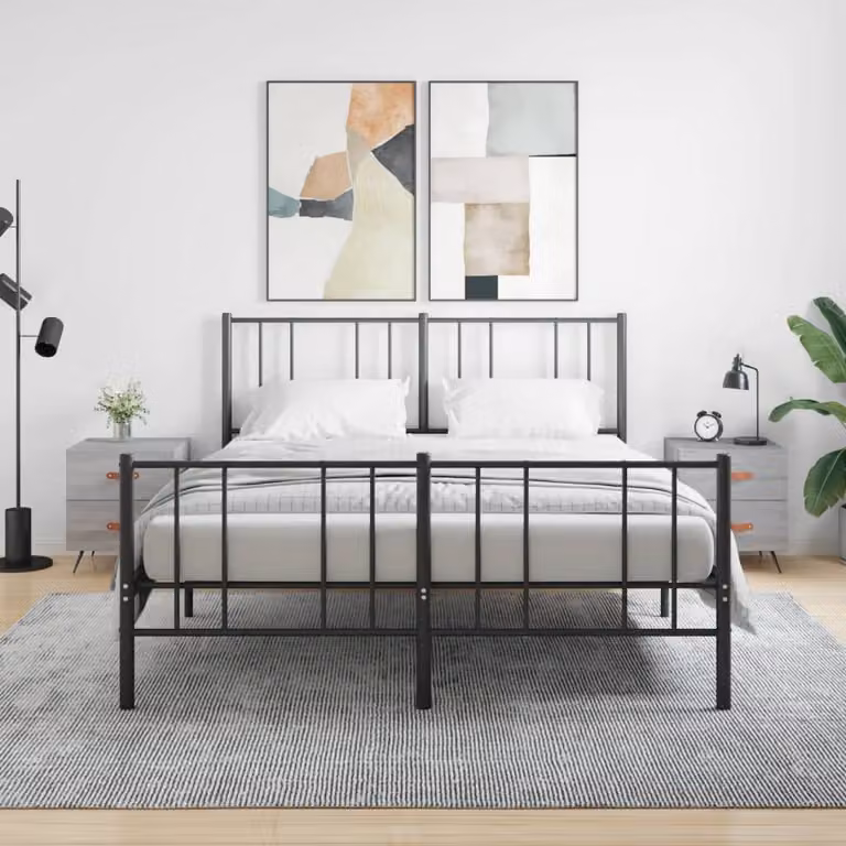 Set di 2 comodini vidaXL in legno multistrato e MDF, colore grigio, L 40 cm x P 35 cm x H 47,5 cm