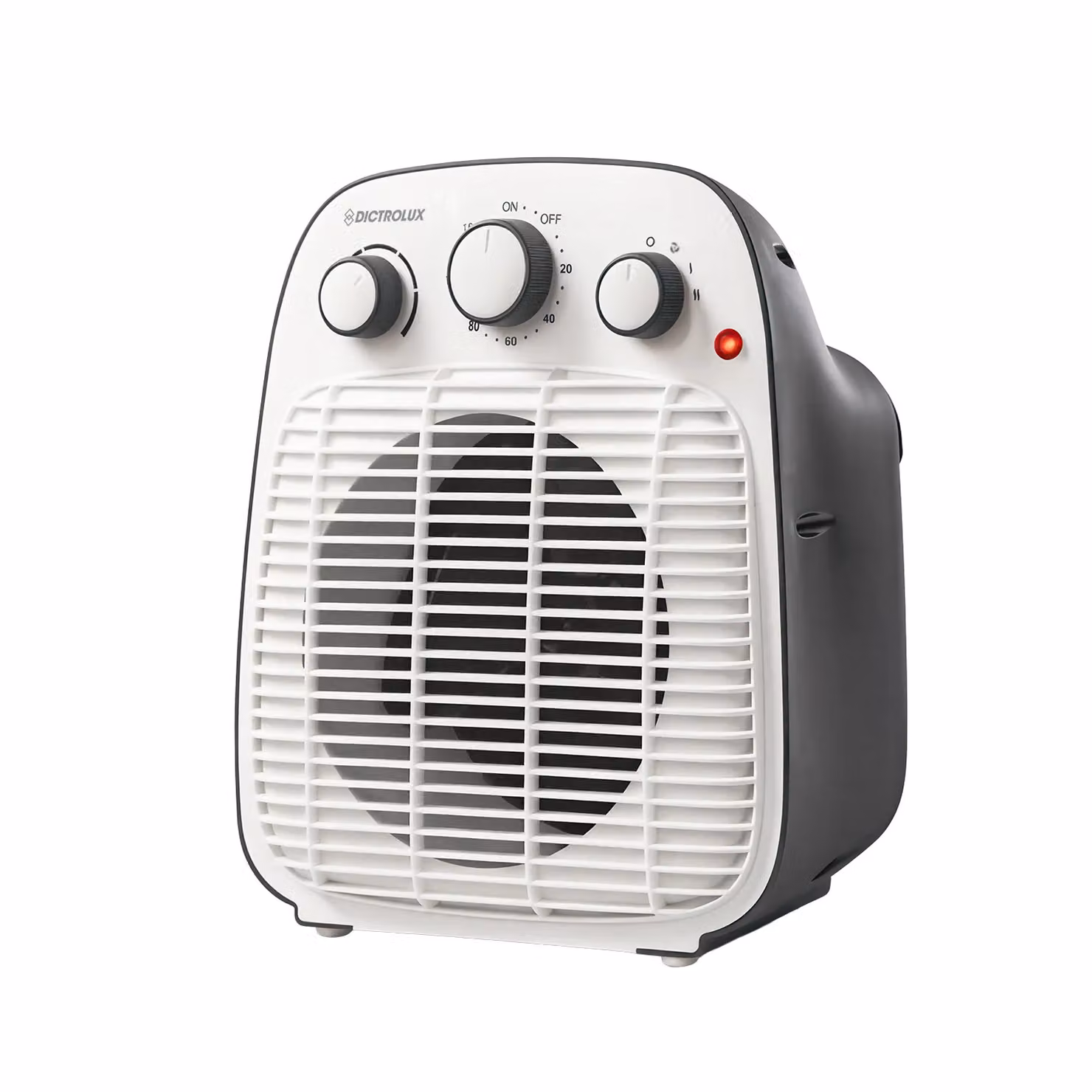 Termoventilatore Verticale Dictrolux HF2020 da 2000 Watt, Bianco e Grigio, con Termostato, Timer e Protezione Antivolto – 1