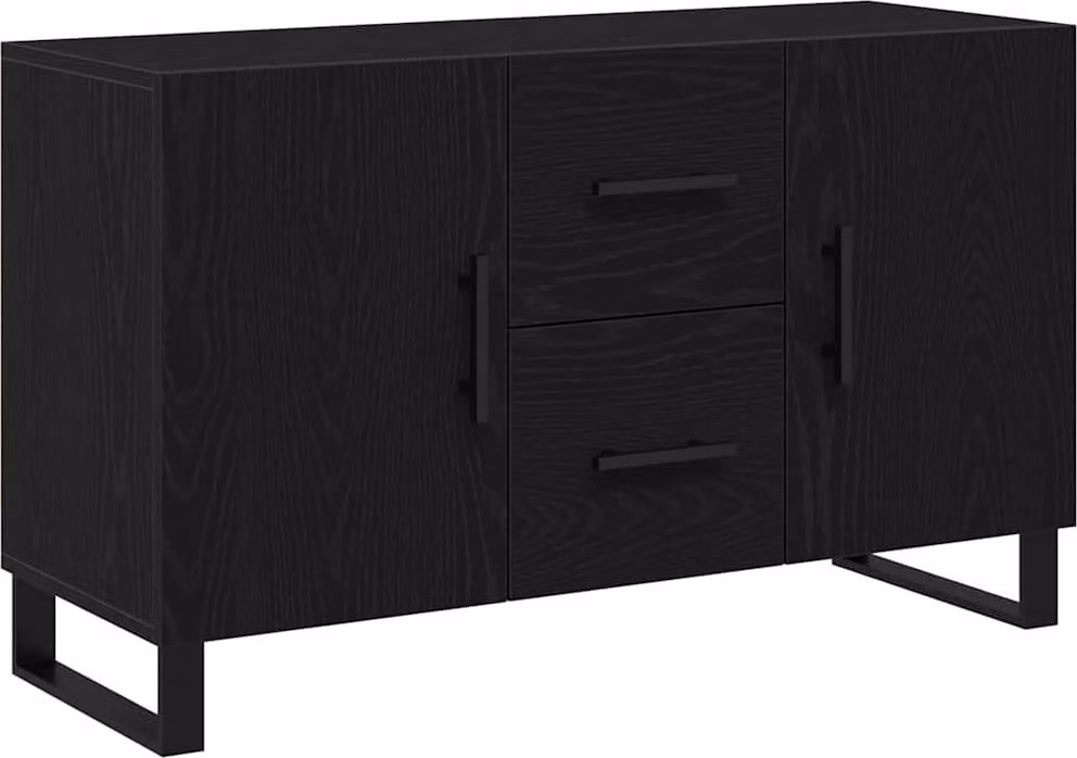 Credenza Rovere Nero 100 x 36 x 60 cm Legno multistrato