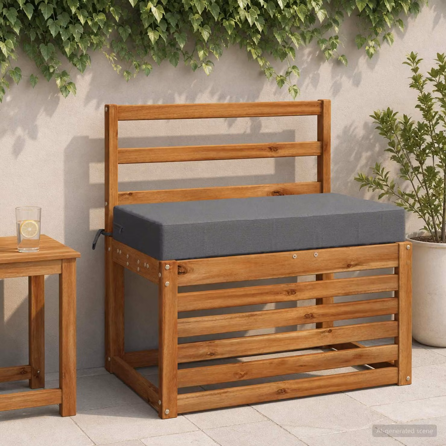 Cuscino per la seduta vidaXL SOEST in poliestere grigio con rivestimento lavabile e resistente ai raggi UV
