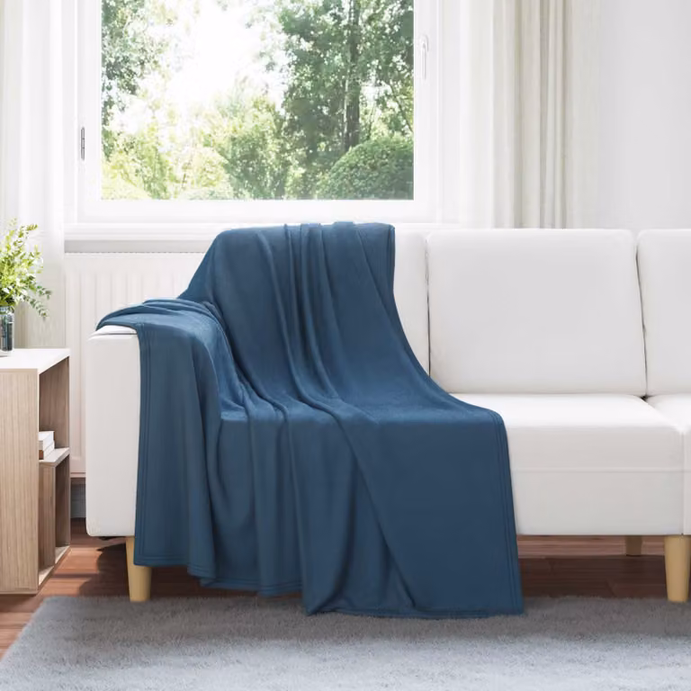 Coperta in pile morbida vidaXL Blu, L 170 cm x P 130 cm