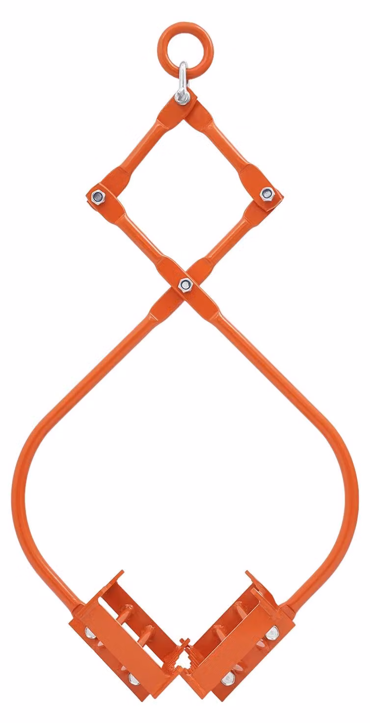 Pinza per sollevare pietre - Pinza regolabile per pietre, apertura da 60,9 a 81 cm, capacità di carico di 500 kg, 2 ganasce di presa dentate da 31 cm, Acciaio al carbonio, colore arancione
