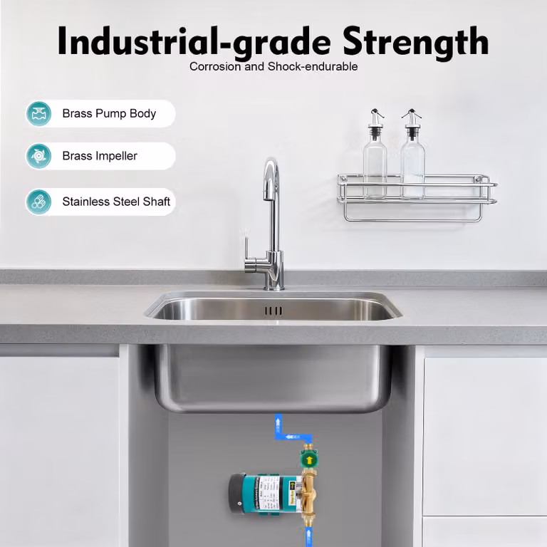 Pompa per acqua con aumento automatico della pressione - Potenza: 120W - Portata: 25 litri/minuto