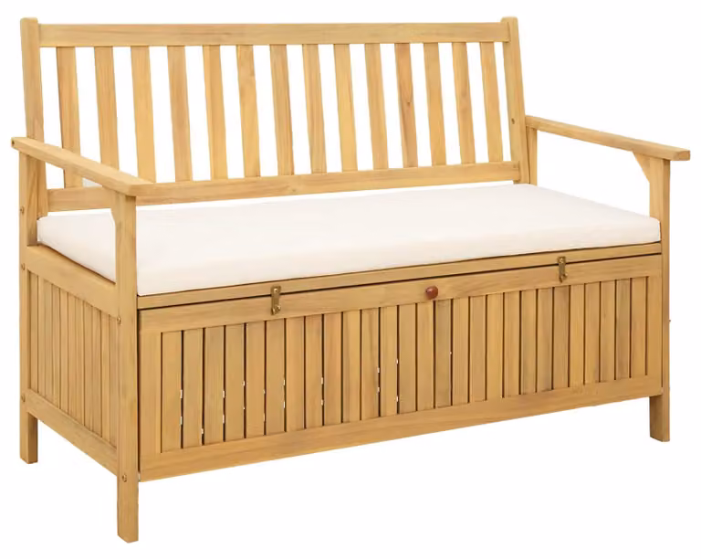 Panchina con contenitore con cuscino con porta 120 x 63 x 84 cm